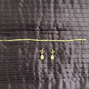 Women’s bracelet and earrings.